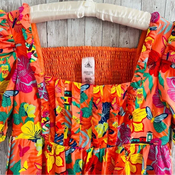 Disney Encanto Tiered Vibrant Floral Mini Dress New Medium - Picture 3 of 6